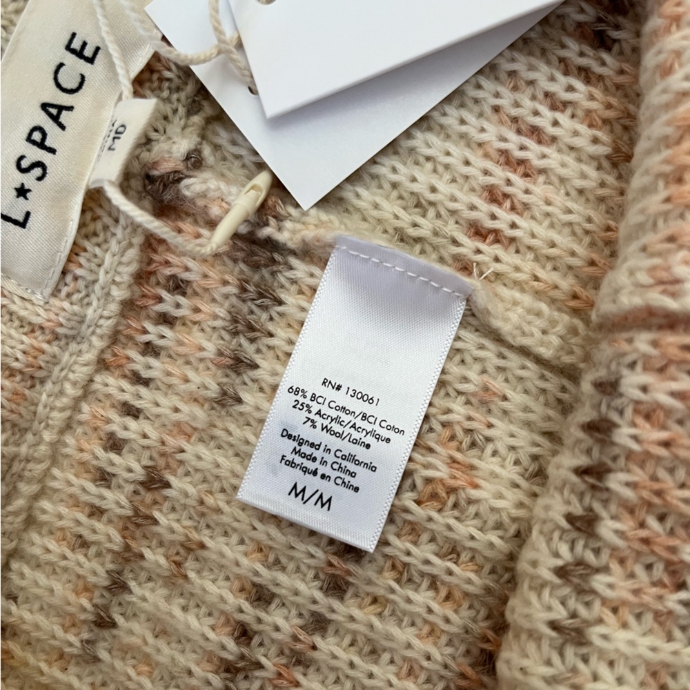 L*Space | NWT Layla Knit Cream High Waist Shorts - Picture 8 of 11